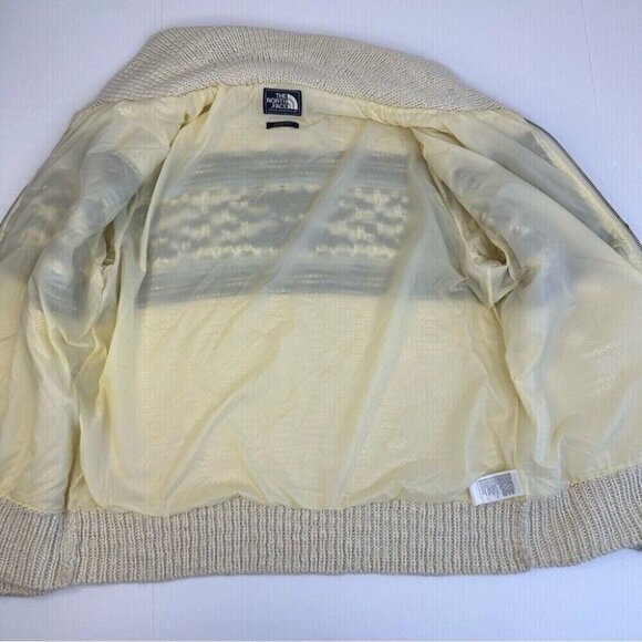 The North Face Men’s Cream Y2K Aztec Wool Knit Lined Cardigan Sweater L/C45 - Picture 4 of 15
